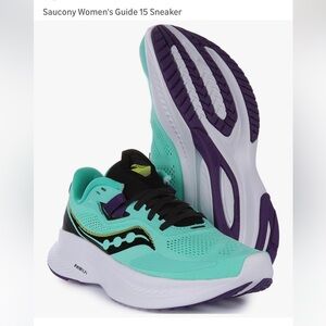 Saucony Women's Guide 15 Lightweight Running Shoes Athletic Cool Mint/Acid Sz 11